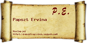 Papszt Ervina névjegykártya